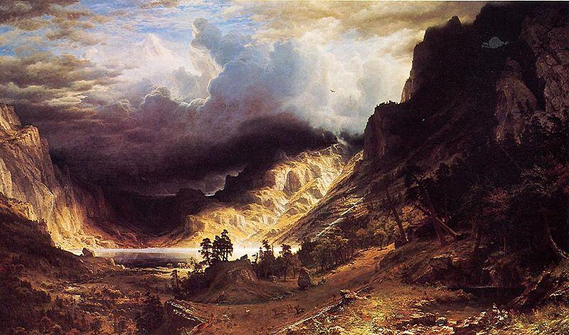 Albert Bierstadt A Storm in the Rocky Mountains, Mr. Rosalie China oil painting art